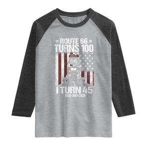 Route Highway 66 Turns 100 I Turn 45 Raglan Shirt Vintage 1981 America Road Sign America Antique Car Lover 45th Birthday Gift