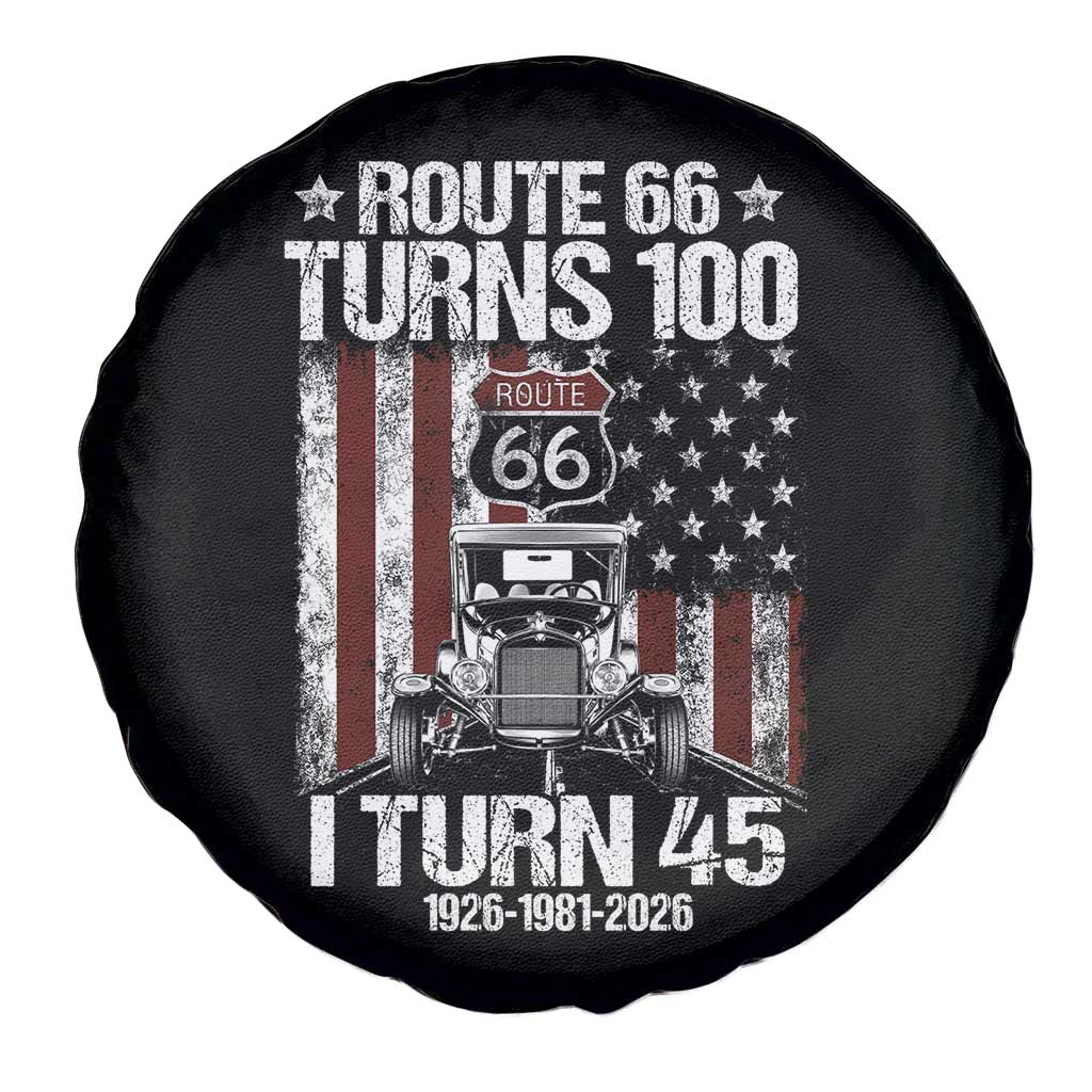 Route Highway 66 Turns 100 I Turn 45 Spare Tire Cover Vintage 1981 America Road Sign America Antique Car Lover 45th Birthday Gift