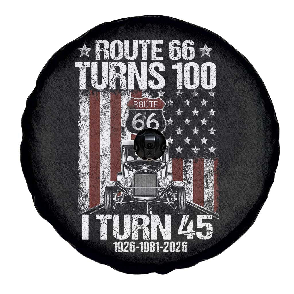Route Highway 66 Turns 100 I Turn 45 Spare Tire Cover Vintage 1981 America Road Sign America Antique Car Lover 45th Birthday Gift