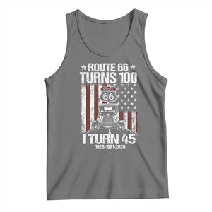 Route Highway 66 Turns 100 I Turn 45 Tank Top Vintage 1981 America Road Sign America Antique Car Lover 45th Birthday Gift