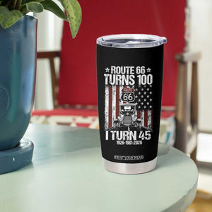 Route Highway 66 Turns 100 I Turn 45 Tumbler Cup Vintage 1981 America Road Sign America Antique Car Lover 45th Birthday Gift