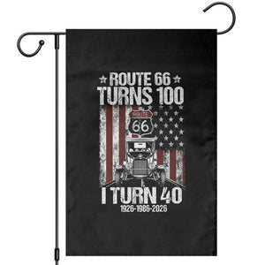 Route Highway 66 Turns 100 I Turn 40 Garden Flag Vintage 1986 America Road Sign America Antique Car Lover 40th Birthday Gift