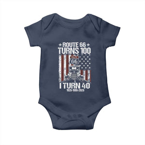 Route Highway 66 Turns 100 I Turn 40 Baby Onesie Vintage 1986 America Road Sign America Antique Car Lover 40th Birthday Gift