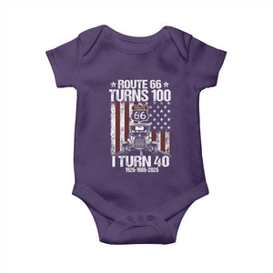 Route Highway 66 Turns 100 I Turn 40 Baby Onesie Vintage 1986 America Road Sign America Antique Car Lover 40th Birthday Gift