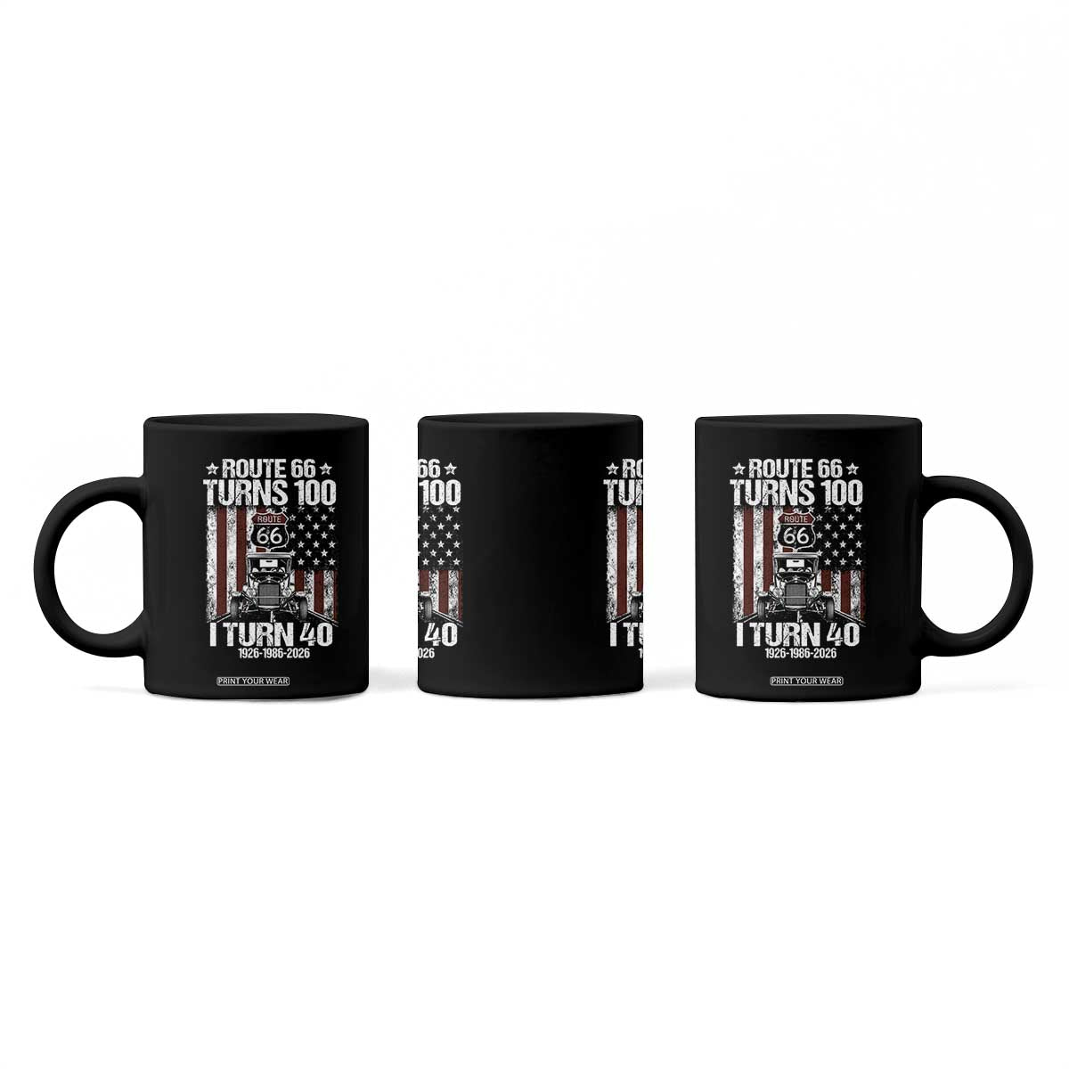 Route Highway 66 Turns 100 I Turn 40 Coffee Mug Vintage 1986 America Road Sign America Antique Car Lover 40th Birthday Gift
