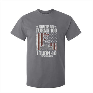 Route Highway 66 Turns 100 I Turn 40 T Shirt For Kid Vintage 1986 America Road Sign America Antique Car Lover 40th Birthday Gift