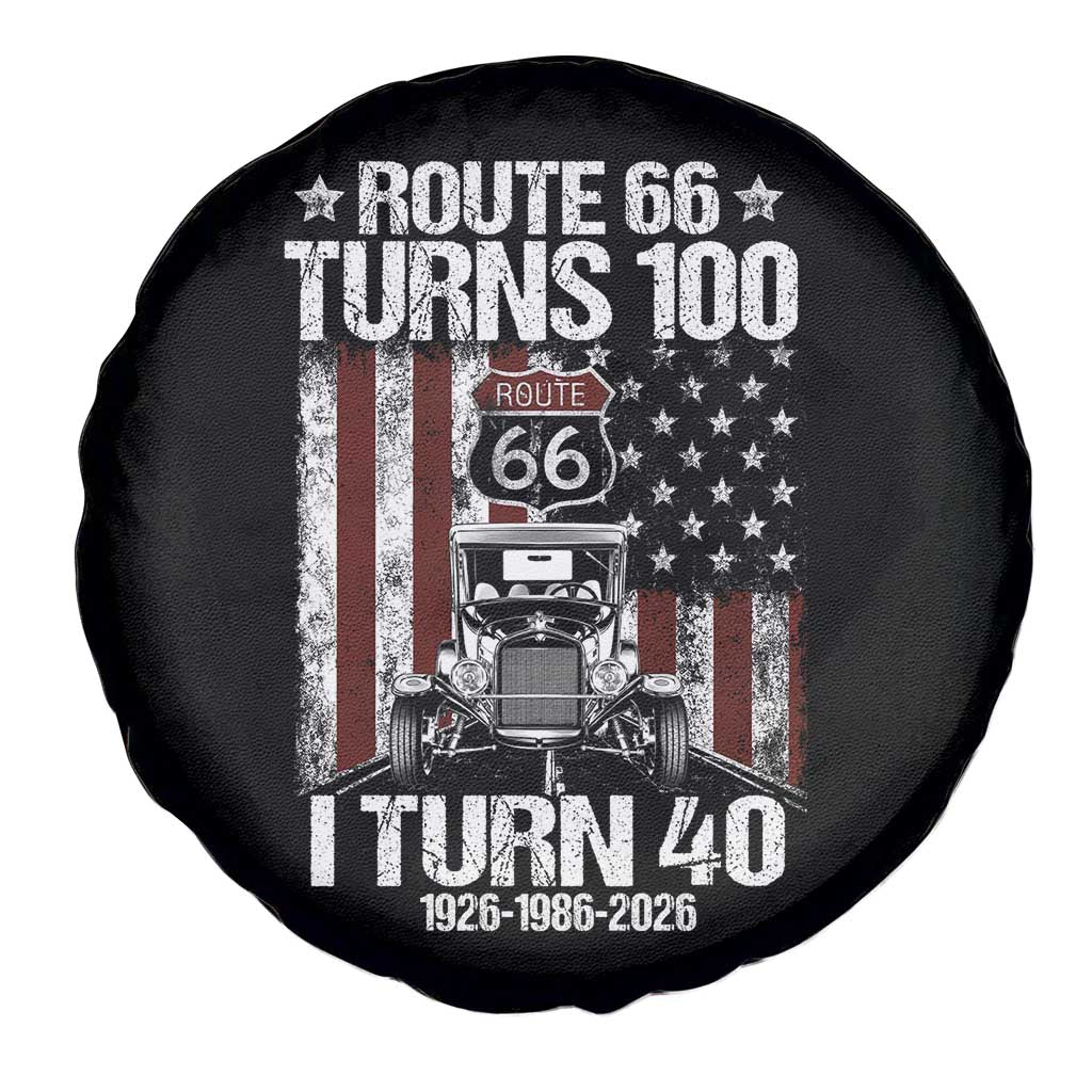 Route Highway 66 Turns 100 I Turn 40 Spare Tire Cover Vintage 1986 America Road Sign America Antique Car Lover 40th Birthday Gift