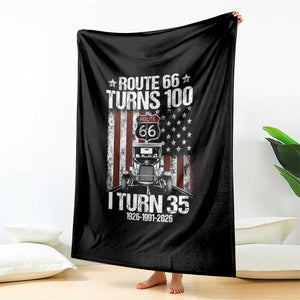 Route Highway 66 Turns 100 I Turn 35 Throw Blanket Vintage 1991 America Road Sign America Antique Car Lover 35th Birthday Gift