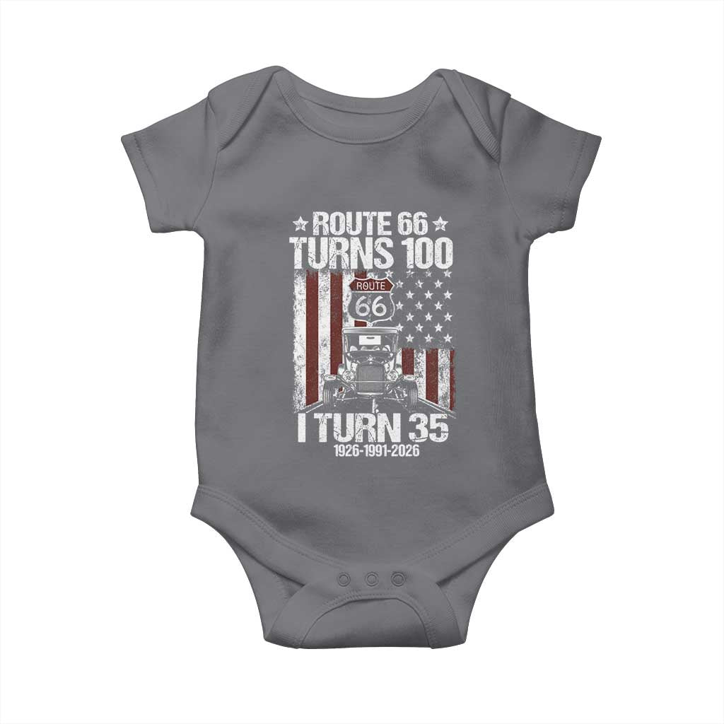 Route Highway 66 Turns 100 I Turn 35 Baby Onesie Vintage 1991 America Road Sign America Antique Car Lover 35th Birthday Gift