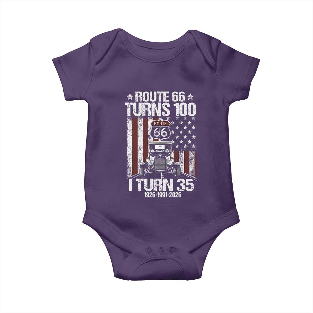 Route Highway 66 Turns 100 I Turn 35 Baby Onesie Vintage 1991 America Road Sign America Antique Car Lover 35th Birthday Gift