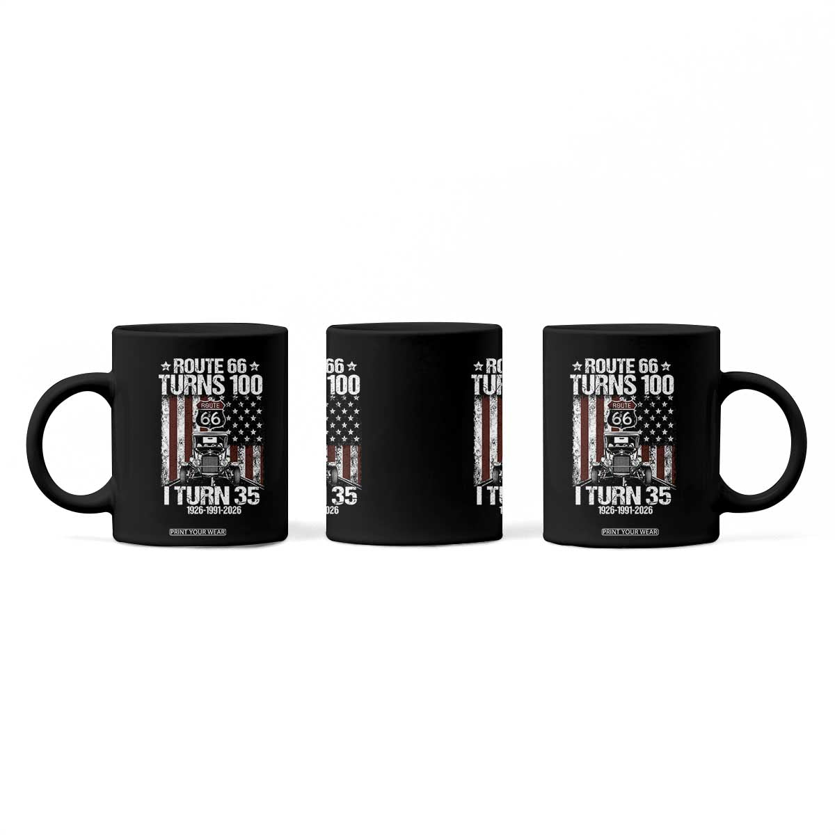 Route Highway 66 Turns 100 I Turn 35 Coffee Mug Vintage 1991 America Road Sign America Antique Car Lover 35th Birthday Gift