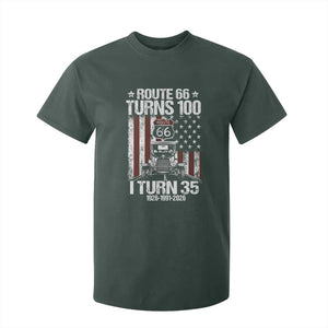 Route Highway 66 Turns 100 I Turn 35 T Shirt For Kid Vintage 1991 America Road Sign America Antique Car Lover 35th Birthday Gift