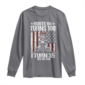 Route Highway 66 Turns 100 I Turn 35 Long Sleeve Shirt Vintage 1991 America Road Sign America Antique Car Lover 35th Birthday Gift