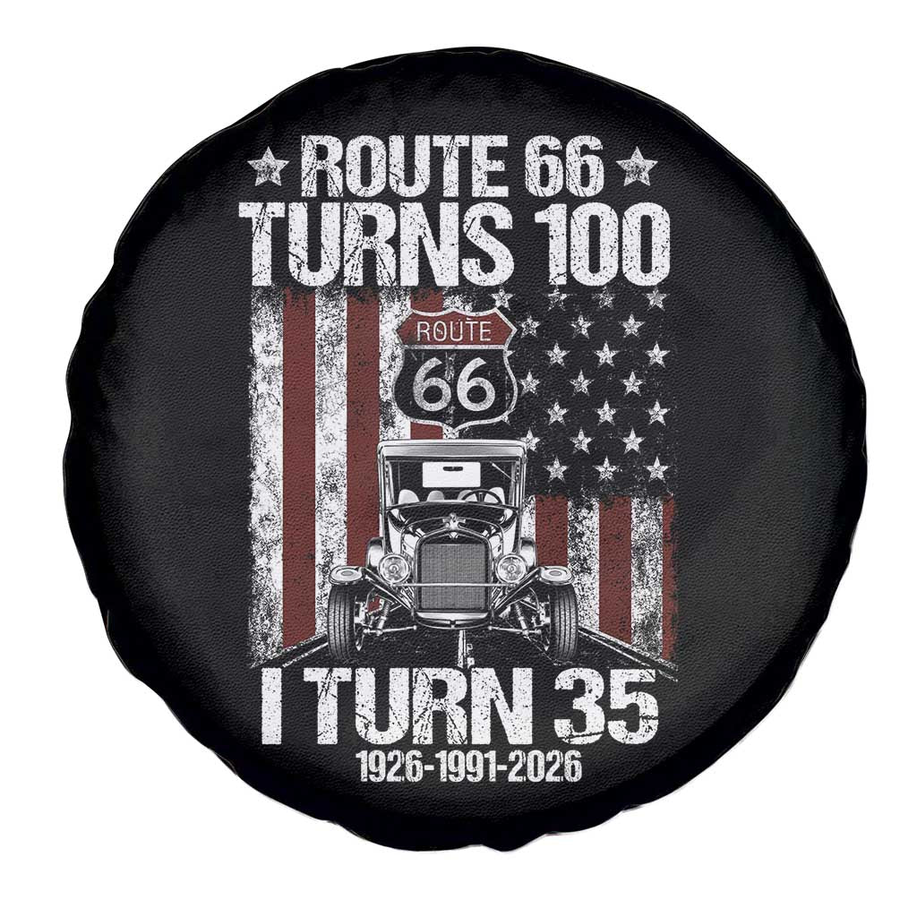 Route Highway 66 Turns 100 I Turn 35 Spare Tire Cover Vintage 1991 America Road Sign America Antique Car Lover 35th Birthday Gift