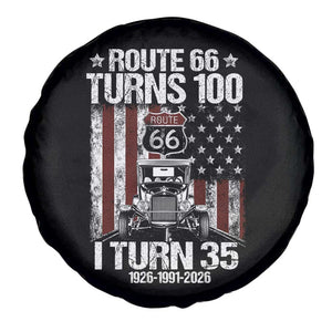 Route Highway 66 Turns 100 I Turn 35 Spare Tire Cover Vintage 1991 America Road Sign America Antique Car Lover 35th Birthday Gift