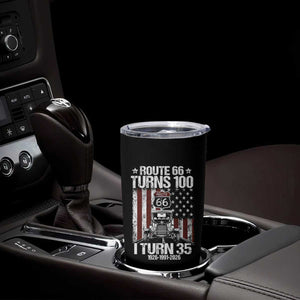 Route Highway 66 Turns 100 I Turn 35 Tumbler Cup Vintage 1991 America Road Sign America Antique Car Lover 35th Birthday Gift