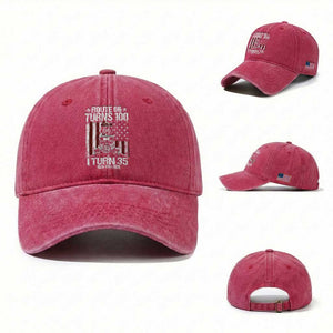 Route Highway 66 Turns 100 I Turn 35 Washed Cotton Baseball Cap Vintage 1991 America Road Sign America Antique Car Lover 35th Birthday Gift
