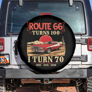 Route Highway 66 Turns 100 I Turn 70 Spare Tire Cover Vintage 1956 Road Sign 70th Birthday Muscle Car Lover Gift