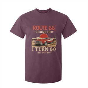 Route Highway 66 Turns 100 I Turn 60 T Shirt For Kid Vintage 1966 Road Sign 60th Birthday Muscle Car Lover Gift