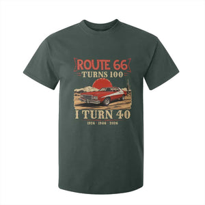Route Highway 66 Turns 100 I Turn 40 T Shirt For Kid Vintage 1986 Road Sign 40th Birthday Muscle Car Lover Gift