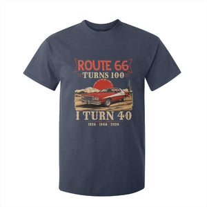 Route Highway 66 Turns 100 I Turn 40 T Shirt For Kid Vintage 1986 Road Sign 40th Birthday Muscle Car Lover Gift