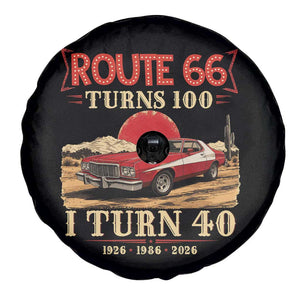 Route Highway 66 Turns 100 I Turn 40 Spare Tire Cover Vintage 1986 Road Sign 40th Birthday Muscle Car Lover Gift