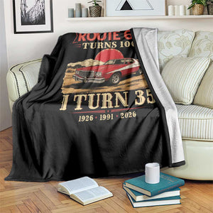 Route Highway 66 Turns 100 I Turn 35 Throw Blanket Vintage 1991 Road Sign 35th Birthday Muscle Car Lover Gift