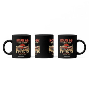 Route Highway 66 Turns 100 I Turn 35 Coffee Mug Vintage 1991 Road Sign 35th Birthday Muscle Car Lover Gift