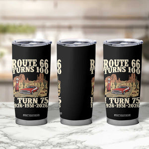 Route Highway 66 Turns 100 I Turn 75 Tumbler Cup Vintage 1951 Road Sign American Muscle Car Lover 75th Birthday Gift