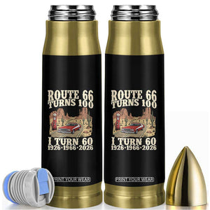 Route Highway 66 Turns 100 I Turn 60 Bullet Tumbler Vintage 1966 Road Sign American Muscle Car Lover 60th Birthday Gift