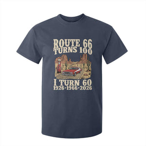 Route Highway 66 Turns 100 I Turn 60 T Shirt For Kid Vintage 1966 Road Sign American Muscle Car Lover 60th Birthday Gift