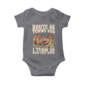 Route Highway 66 Turns 100 I Turn 55 Baby Onesie Vintage 1971 Road Sign American Muscle Car Lover 55th Birthday Gift