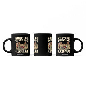 Route Highway 66 Turns 100 I Turn 55 Coffee Mug Vintage 1971 Road Sign American Muscle Car Lover 55th Birthday Gift
