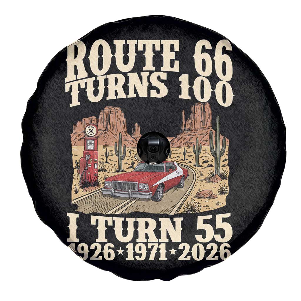 Route Highway 66 Turns 100 I Turn 55 Spare Tire Cover Vintage 1971 Road Sign American Muscle Car Lover 55th Birthday Gift