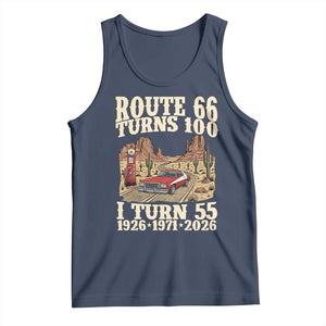 Route Highway 66 Turns 100 I Turn 55 Tank Top Vintage 1971 Road Sign American Muscle Car Lover 55th Birthday Gift