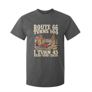 Route Highway 66 Turns 100 I Turn 45 T Shirt For Kid Vintage 1981 Road Sign American Muscle Car Lover 45th Birthday Gift