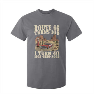 Route Highway 66 Turns 100 I Turn 40 T Shirt For Kid Vintage 1986 Road Sign American Muscle Car Lover 40th Birthday Gift