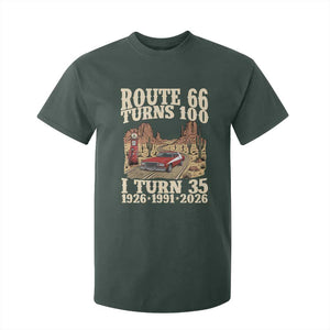 Route Highway 66 Turns 100 I Turn 35 T Shirt For Kid Vintage 1991 Road Sign American Muscle Car Lover 35th Birthday Gift