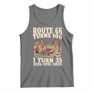 Route Highway 66 Turns 100 I Turn 35 Tank Top Vintage 1991 Road Sign American Muscle Car Lover 35th Birthday Gift