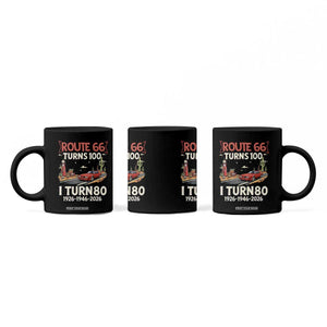 Route Highway 66 Turns 100 I Turn 80 Coffee Mug Vintage 1946 Road Sign Classic Muscle Car Lover 80th Birthday Gift