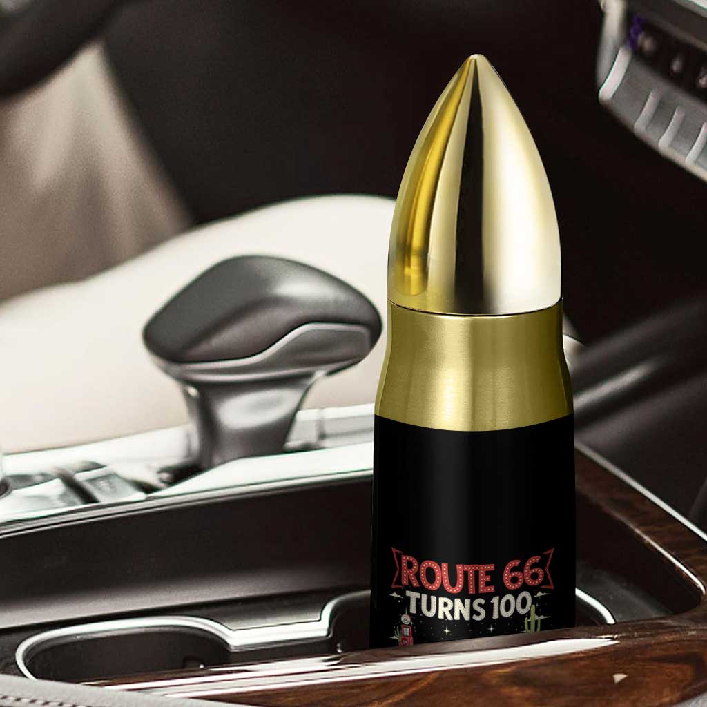 Route Highway 66 Turns 100 I Turn 80 Bullet Tumbler Vintage 1946 Road Sign Classic Muscle Car Lover 80th Birthday Gift