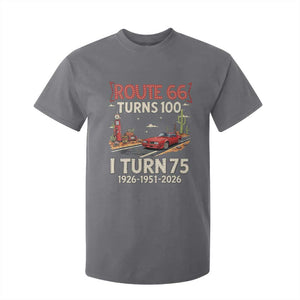 Route Highway 66 Turns 100 I Turn 75 T Shirt For Kid Vintage 1951 Road Sign Classic Muscle Car Lover 75th Birthday Gift