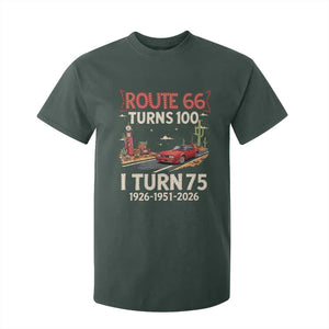 Route Highway 66 Turns 100 I Turn 75 T Shirt For Kid Vintage 1951 Road Sign Classic Muscle Car Lover 75th Birthday Gift