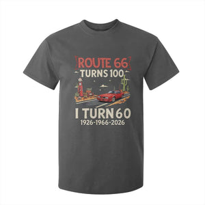 Route Highway 66 Turns 100 I Turn 60 T Shirt For Kid Vintage 1966 Road Sign Classic Muscle Car Lover 60th Birthday Gift