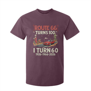 Route Highway 66 Turns 100 I Turn 60 T Shirt For Kid Vintage 1966 Road Sign Classic Muscle Car Lover 60th Birthday Gift