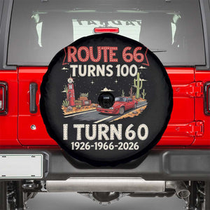 Route Highway 66 Turns 100 I Turn 60 Spare Tire Cover Vintage 1966 Road Sign Classic Muscle Car Lover 60th Birthday Gift