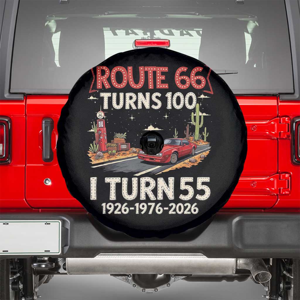 Route Highway 66 Turns 100 I Turn 55 Spare Tire Cover Vintage 1971 Road Sign Classic Muscle Car Lover 55th Birthday Gift