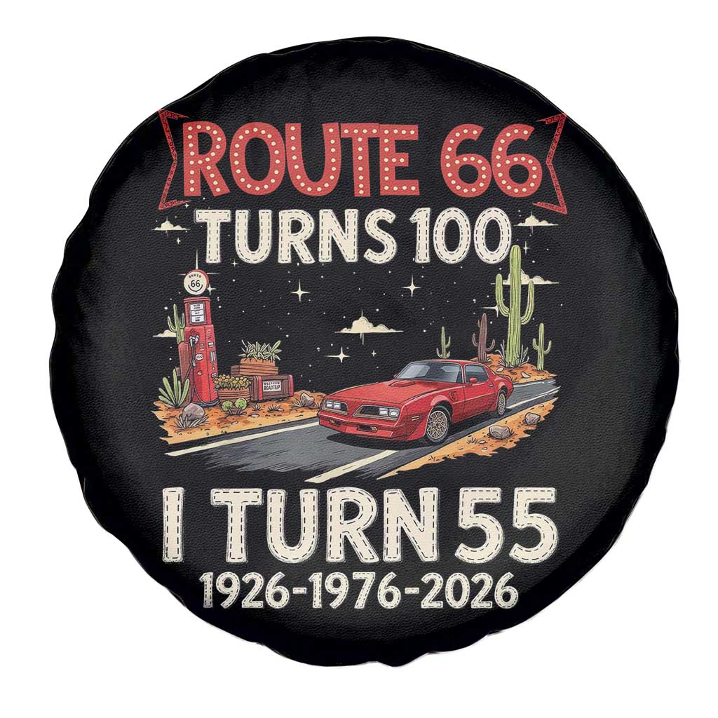 Route Highway 66 Turns 100 I Turn 55 Spare Tire Cover Vintage 1971 Road Sign Classic Muscle Car Lover 55th Birthday Gift