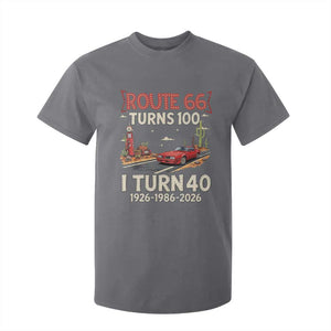 Route Highway 66 Turns 100 I Turn 40 T Shirt For Kid Vintage 1986 Road Sign Classic Muscle Car Lover 40th Birthday Gift