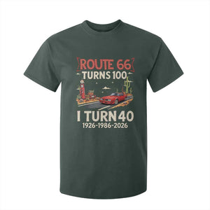 Route Highway 66 Turns 100 I Turn 40 T Shirt For Kid Vintage 1986 Road Sign Classic Muscle Car Lover 40th Birthday Gift